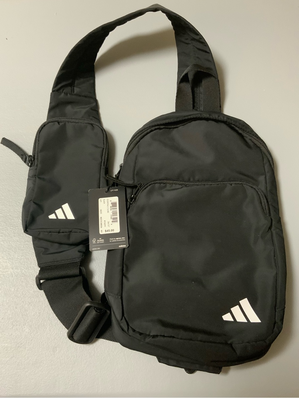 adidas Black Compact Sling Bag with phone holder